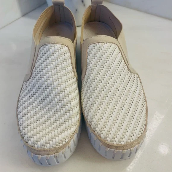 Ilse Jacobsen Cream and Tan Woven Suede Loafer. Size 8, worn one time. - Picture 1 of 5